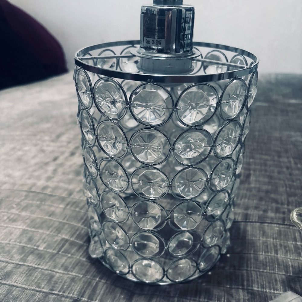 Crystal Beaded Silver Chandelier Hanging Lamp